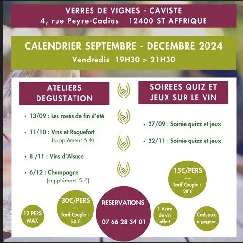 Ateliers Dégustation de vins