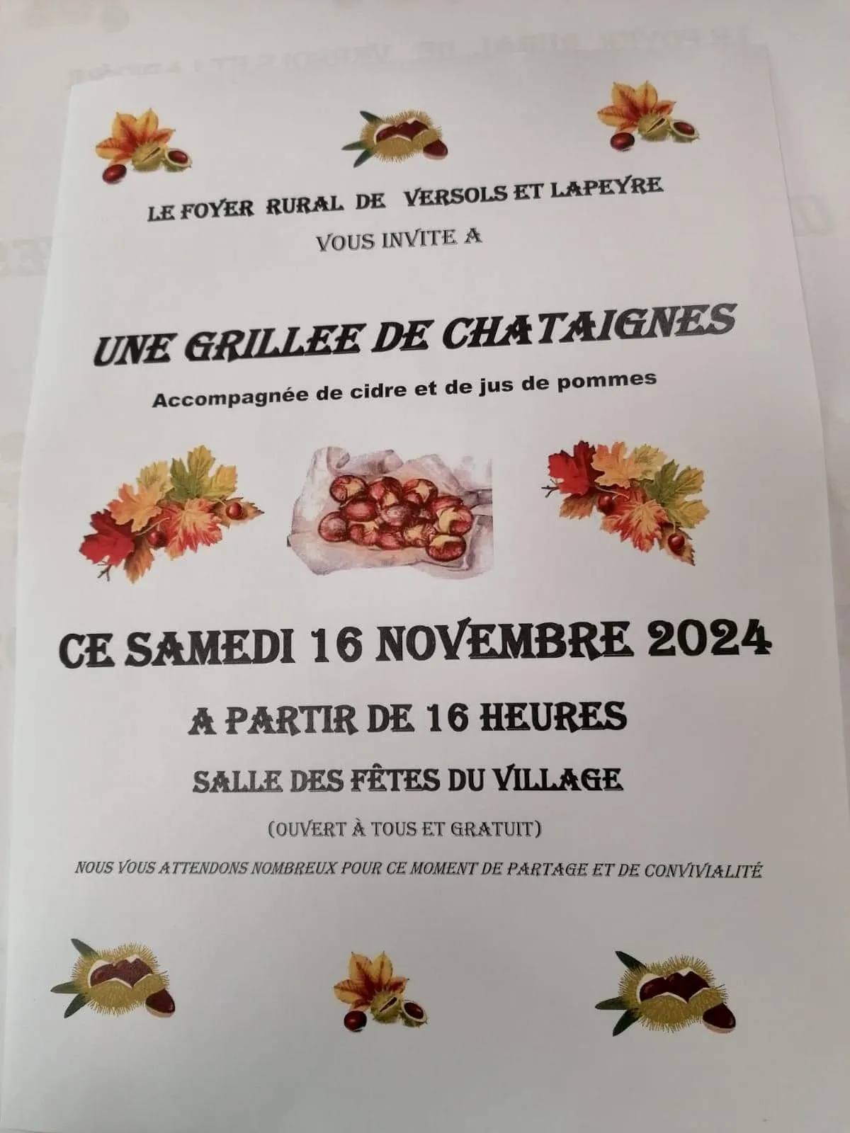 Grillée de chataîgnes