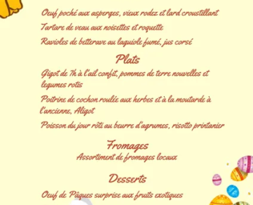 Menu de Pâques